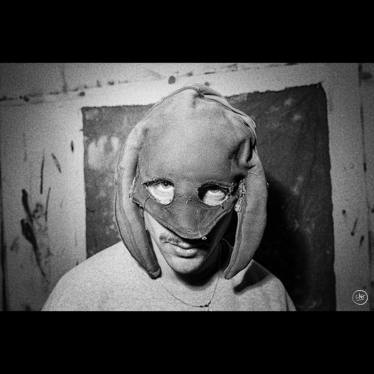 The artist in a mask