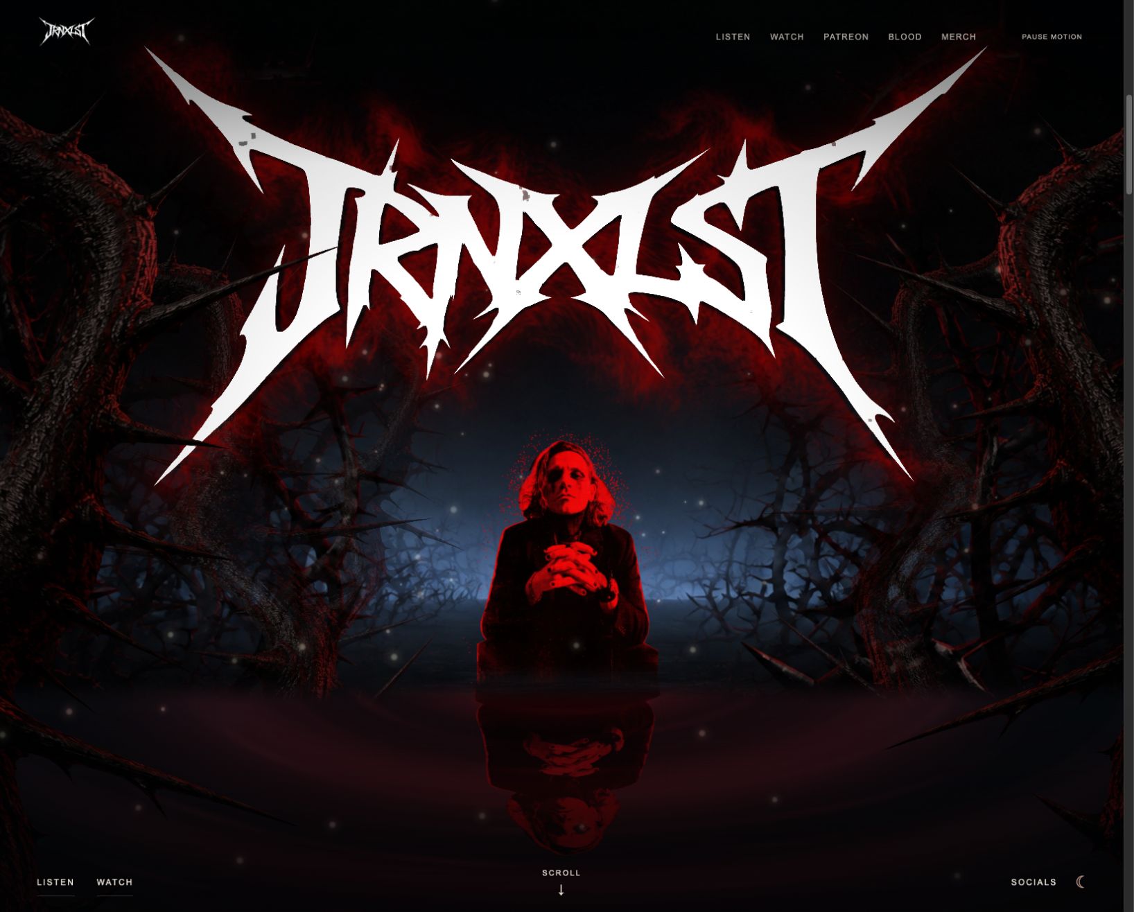 Screenshot of the JRNXLST website